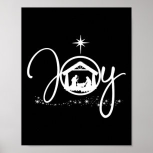 Poster Christian Noël Joie Jésus Nativité Scène Foi