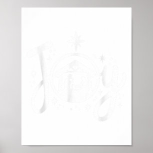 Poster Christian Noël Joie Jésus Nativité Scène Foi