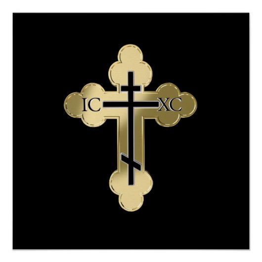 Poster Christian orthodox cross (Devant)