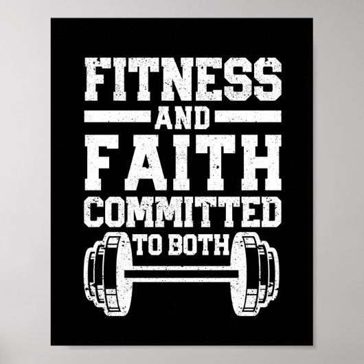 Poster Christian Quote Workout Fitness & Faith Both (Devant)
