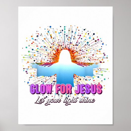 Poster Christian Religious Glow For Jesus Let Your Light (Devant)