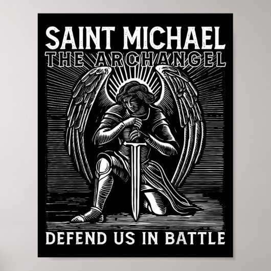 Poster Christian Saint Michael Catholic Saint Defend Us I (Devant)