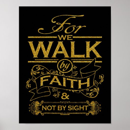 Poster Christian We Walk by Faith Bible Verse Citation (Devant)