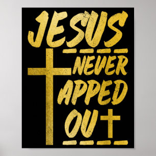 Poster Christian Wrestling Mma Lutteur Jésus N'a Jamais A