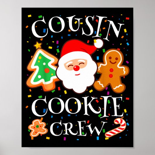 Poster Christmas 2025 Cousin Cookie Baking Crew Squad Fam (Devant)