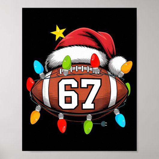 Poster Christmas 67 Meme Football Santa Hat Funny Xmas Bo (Devant)
