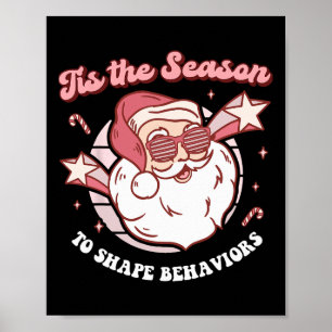 Poster Christmas Aba Comportement Thérapie Retro Technici