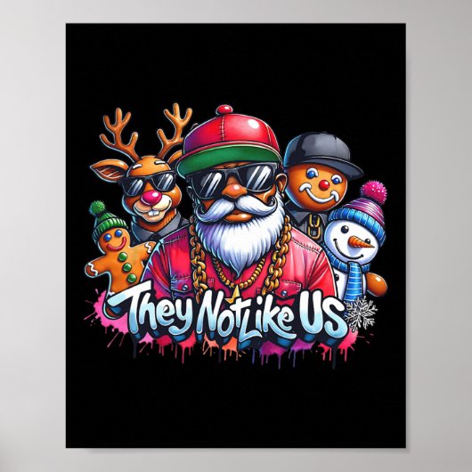 Poster Christmas African Santa They Not Like Us Merry Chr (Devant)
