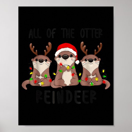 Poster Christmas All Of The Otter Reindeer (Devant)