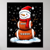 Poster Christmas American Football Snowman Xmas Srt Men B (Devant)