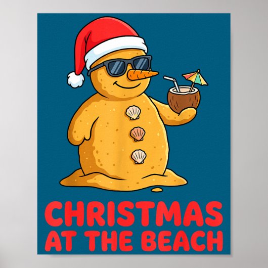 Poster Christmas At The Beach Shirt Funny Sandman Trocal  (Devant)