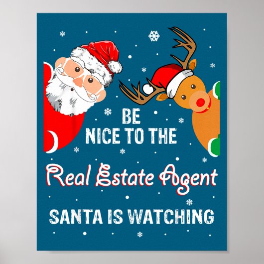 Poster Christmas Be Nice To The Real Estate Agent Santa  (Devant)