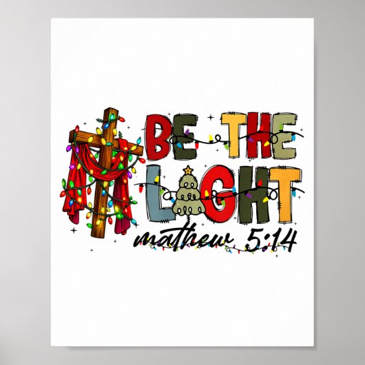 Poster Christmas Be The Light Sun Matthew 5_14 Bible Chri (Devant)