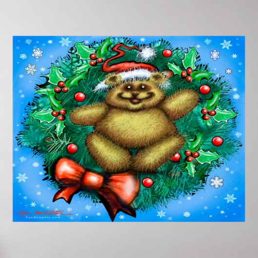 Poster Christmas Bear (Devant)