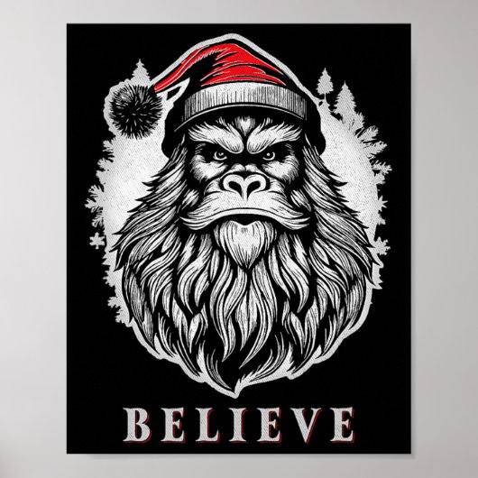 Poster Christmas Bigfoot - Croire en Bigfoot porter San (Devant)