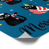Poster Christmas Black Cats Merry Christmas Cute Holiday  (Coin)