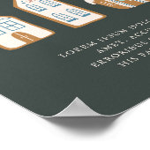 Poster Christmas Blue Gingerbread House Custom Sign (Coin)