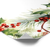 Poster Christmas Bridal Shower Holly Berries Tea party (Coin)