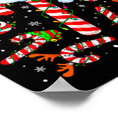 Poster Christmas Candy Cane Santa Hat Reindeer Funny Xmas (Coin)