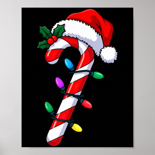 Poster Christmas Candy Cane Santa Xmas (Devant)