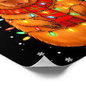 Poster Christmas Capybara With Santa Hat Xmas Lights Tree (Coin)