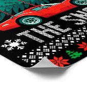 Poster Christmas Car Drifting Through Snow Ugly Xmas Men (Coin)