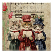 Poster Christmas Caroling Cats (Devant)
