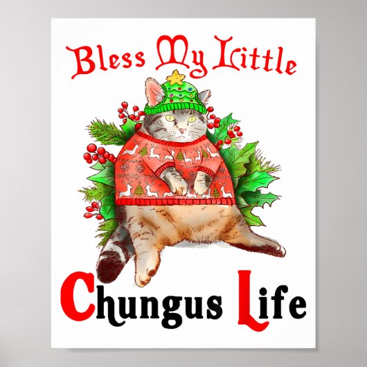 Poster Christmas Cat Bless My Little Funny Cat Life Cat M (Devant)