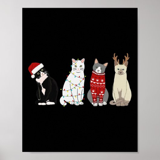 Poster Christmas Chat Fun Chat Amoureux de les chats Chat (Devant)