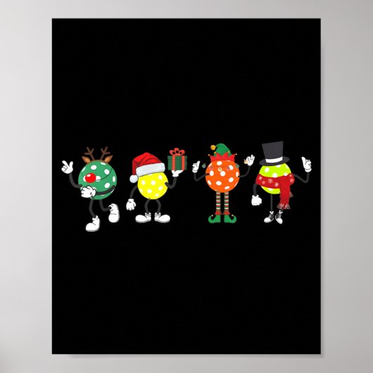 Poster Christmas Ckleball Player Xmas Santa Reindeer Elf (Devant)