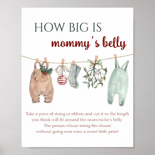 Poster Christmas Clothes How Big Is Mommy's Belly (Devant)