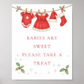 Poster Christmas Clothesline Take Treat Baby Shower Sign (Devant)