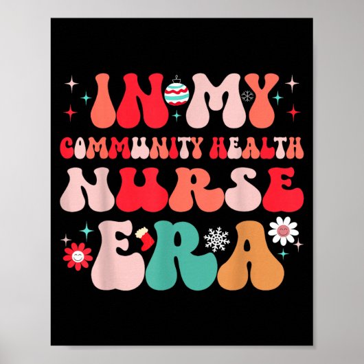 Poster Christmas Community Health Nurse Present For Funny (Devant)