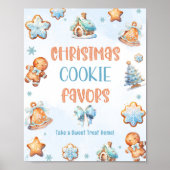 Poster Christmas Cookie Faveurs garçon bleu fête d'annive (Devant)