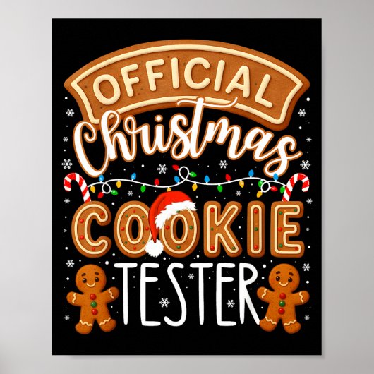 Poster Christmas Cookie Tester Taster Funny Family Baking (Devant)