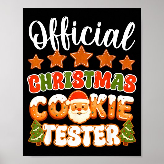 Poster Christmas Cookie Tester Taster Funny Family Baking (Devant)