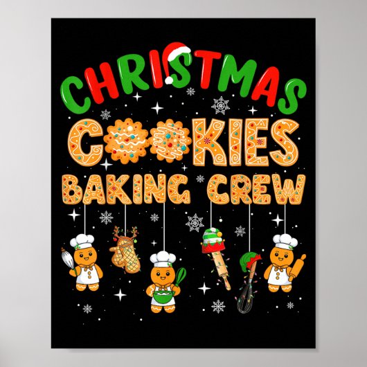 Poster Christmas Cookies Baking Crew Funny Cookie Family  (Devant)