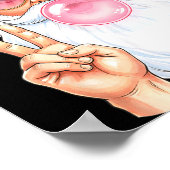 Poster Christmas Cool Santa Bubble Gum Peace Sign Retro S (Coin)