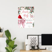 Poster Christmas Coquette Bow Santa Baby Shower Welcome (Bureau à domicile)
