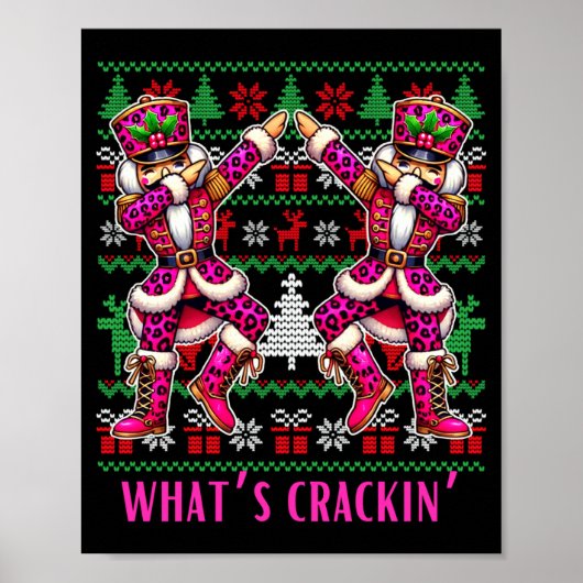Poster Christmas Crushing It Nutcracker - Funny Retro Ugl (Devant)