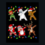 Poster Christmas Dabbing Santa And Friends Quarantine Boy<br><div class="desc">Noël Dabbing Père Noël Et Amis Quarantaine Garçons Enfants Noël</div>