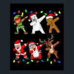 Poster Christmas Dabbing Santa And Friends Quarantine Boy<br><div class="desc">Noël Dabbing Père Noël Et Amis Quarantaine Garçons Enfants Noël</div>