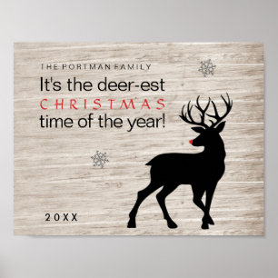 Poster Christmas Deer Ajouter un nom Deer-est Time of the
