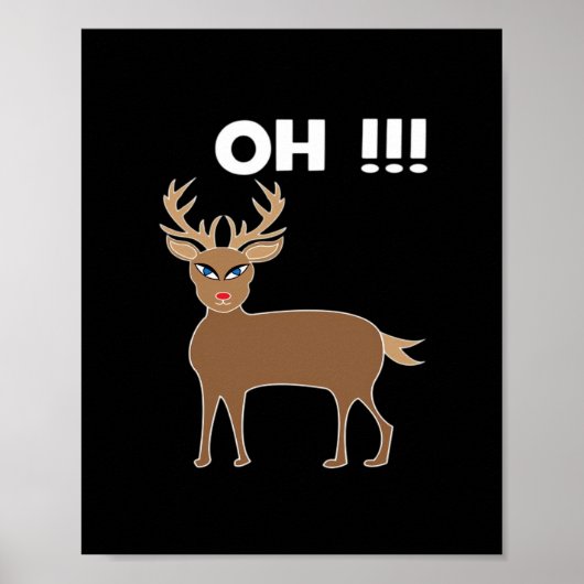 Poster Christmas Deer Season Cute Festive Retro Style (Devant)