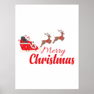 Poster Christmas design and reindeer