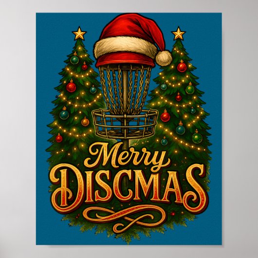 Poster Christmas Disc Golf Merry Discmas  (Devant)