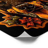 Poster Christmas Doberman Dog With Santa Hat Gingerbread  (Coin)