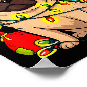 Poster Christmas Dog Santa Clause Pug Puppy X-mas (Coin)