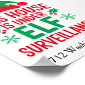 Poster Christmas Elf Surveillance Ajouter Votre Adresse P (Coin)