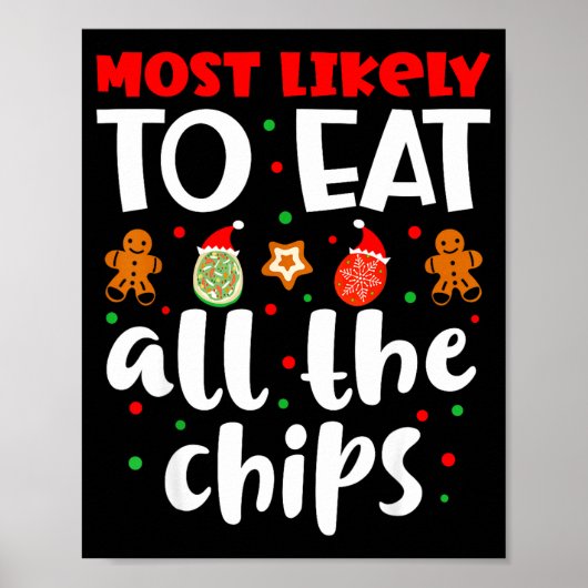 Poster Christmas Family Cute Funny Most Likely To Eat All (Devant)